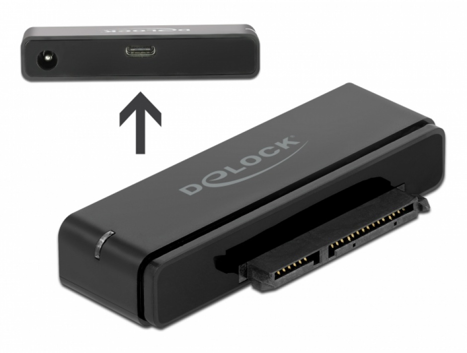 Imagine Convertor USB-A 3.2 Gen 2 la SATA 22 pini pentru HDD 2.5"/3.5", Delock 64104